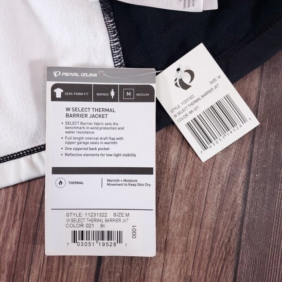 NWT Pearl Izumi Womens Size Medium Select Thermal Barrier Jacket Black White - Picture 12 of 16